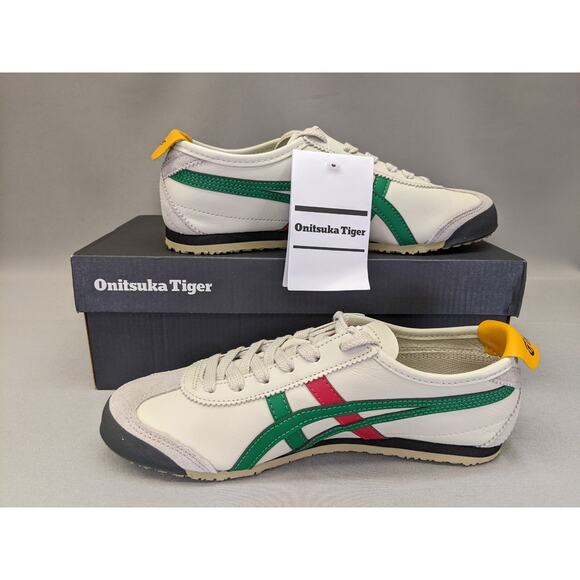Authentic Onitsuka Tiger MEXICO 66 Leather 1183C102 201 BIRCH/GREEN Size US 5.5 - Picture 3 of 11